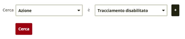 Filtro Azione impostato su Tracciamento disabilitato nei destinatari della newsletter
