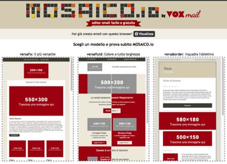 Mosaico editor email facile e gratuito