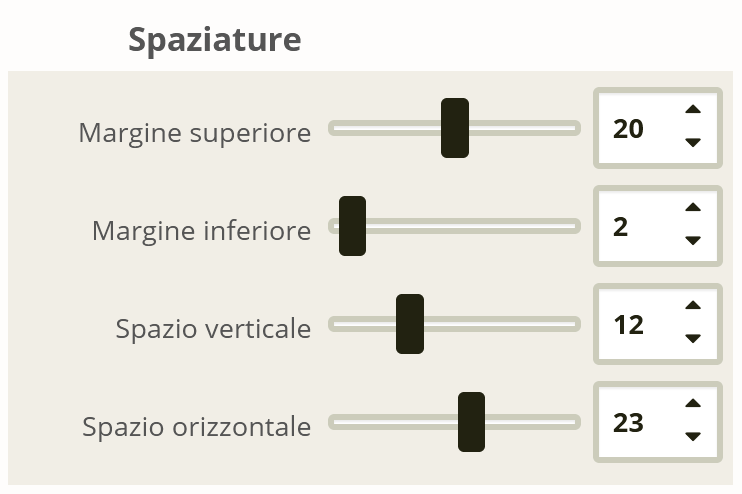 Spaziature blocchi