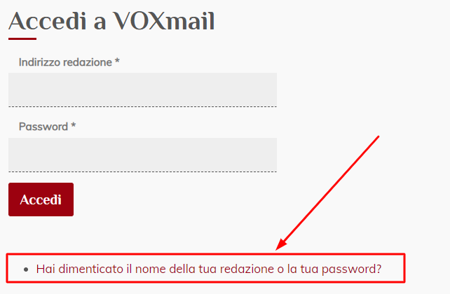 Ho dimenticato la password