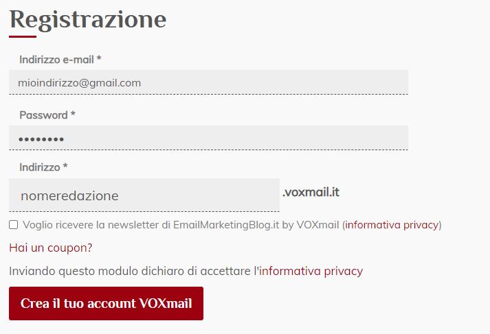 Registrazione